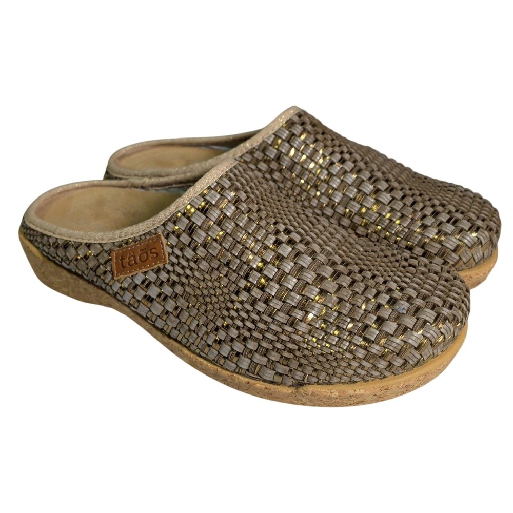 Taos Primavera Shoes Womens Size US 9.5 EU 40 Woven Leather Slip-on Clogs Mules
